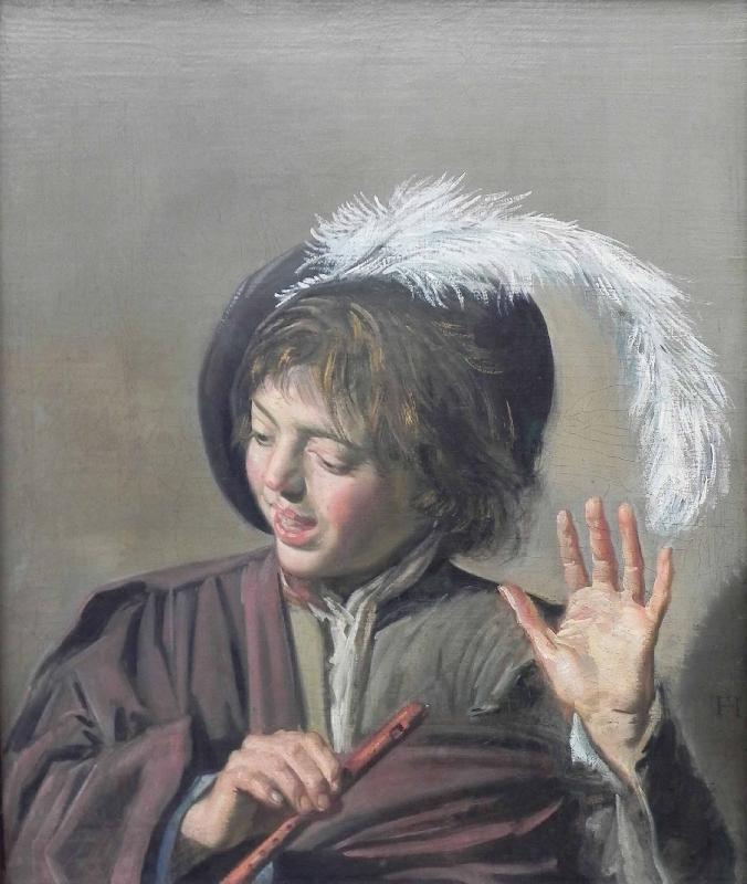 Frans Hals Singender Knabe mit Flote oil painting image